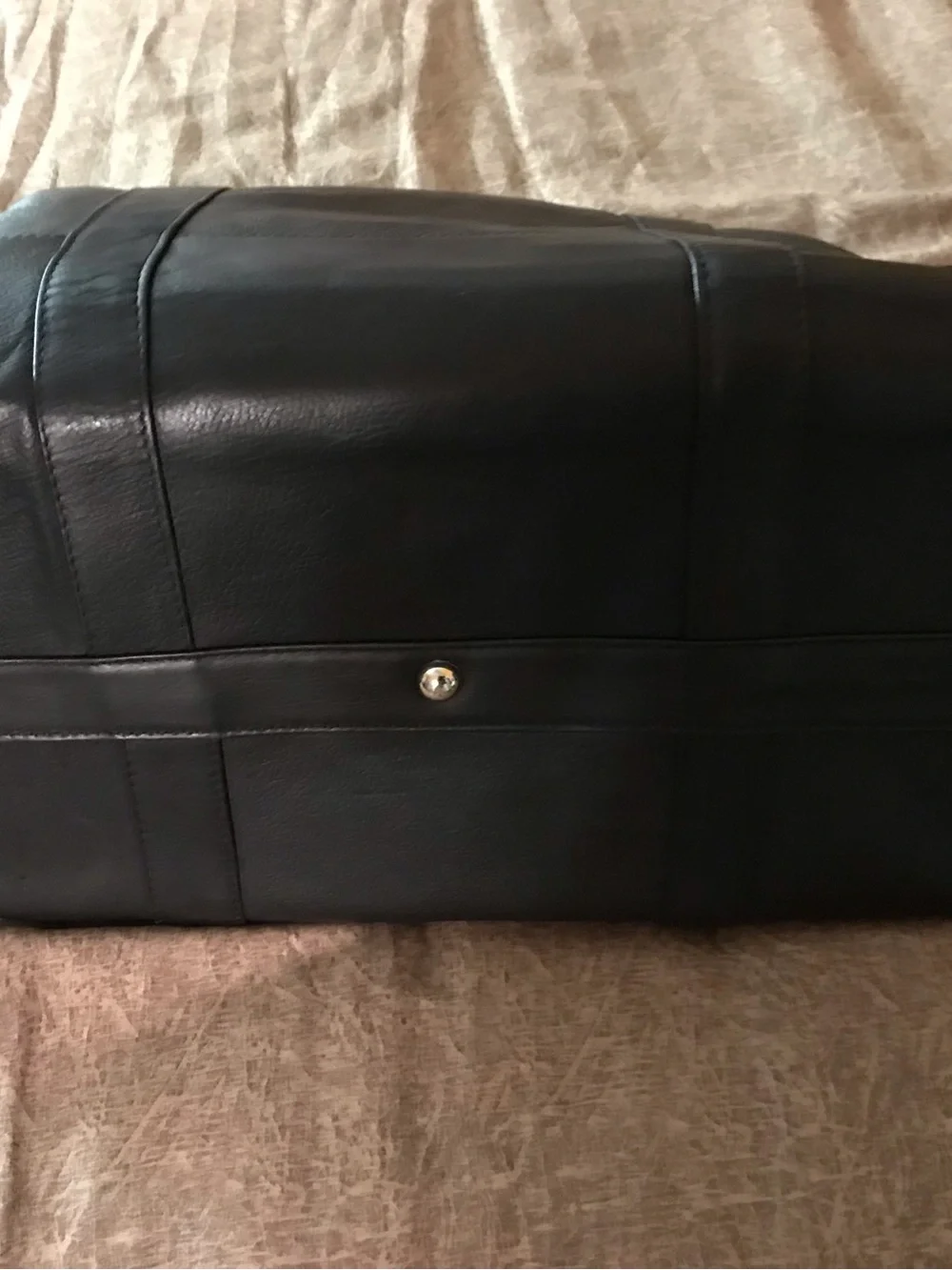 latico Black Leather Business Briefcase with Front Slip Pocket